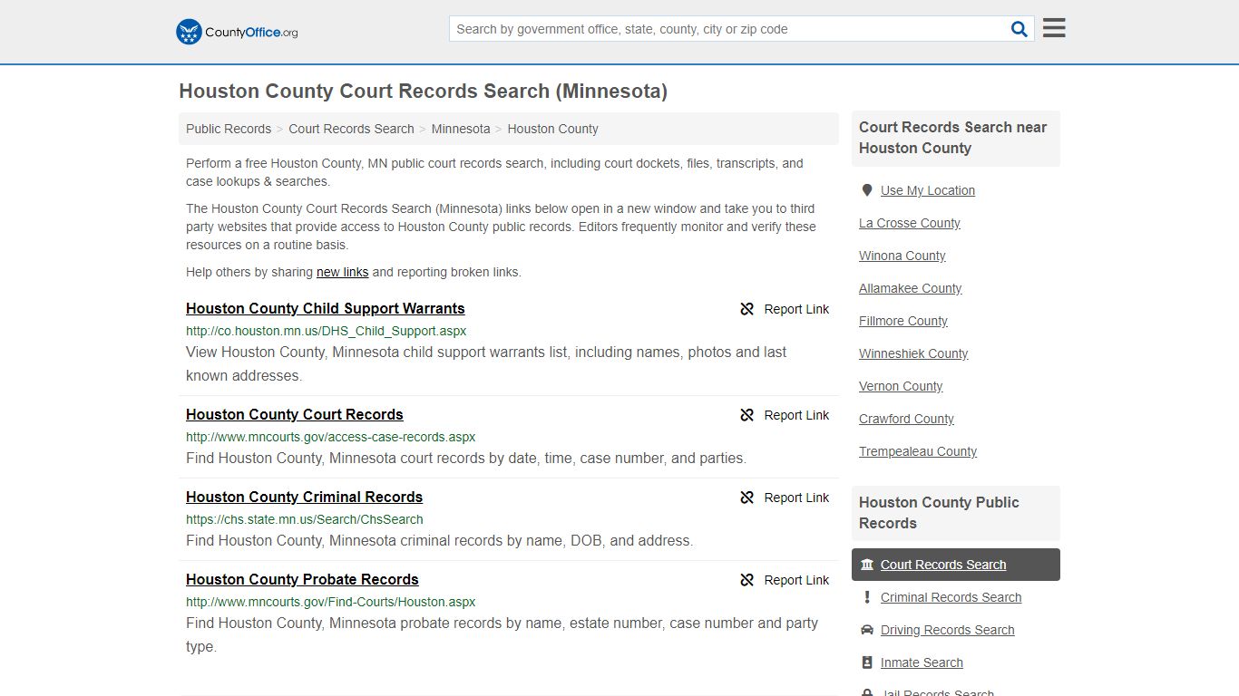 Court Records Search - Houston County, MN (Adoptions ...