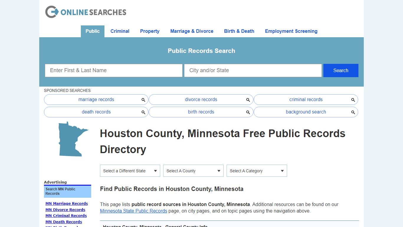 Houston County, Minnesota Public Records Directory