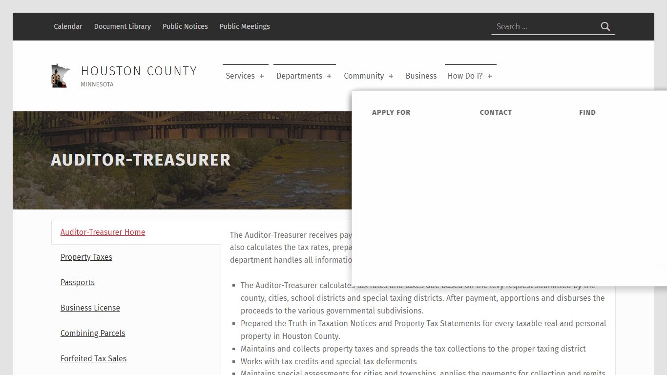 Auditor-Treasurer - Houston County, Minnesota